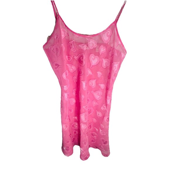 Victoria’s Secret The Lacie Pink Heart Lace Valentine's Day Slip Dress SZ M Y2K - Picture 3 of 7